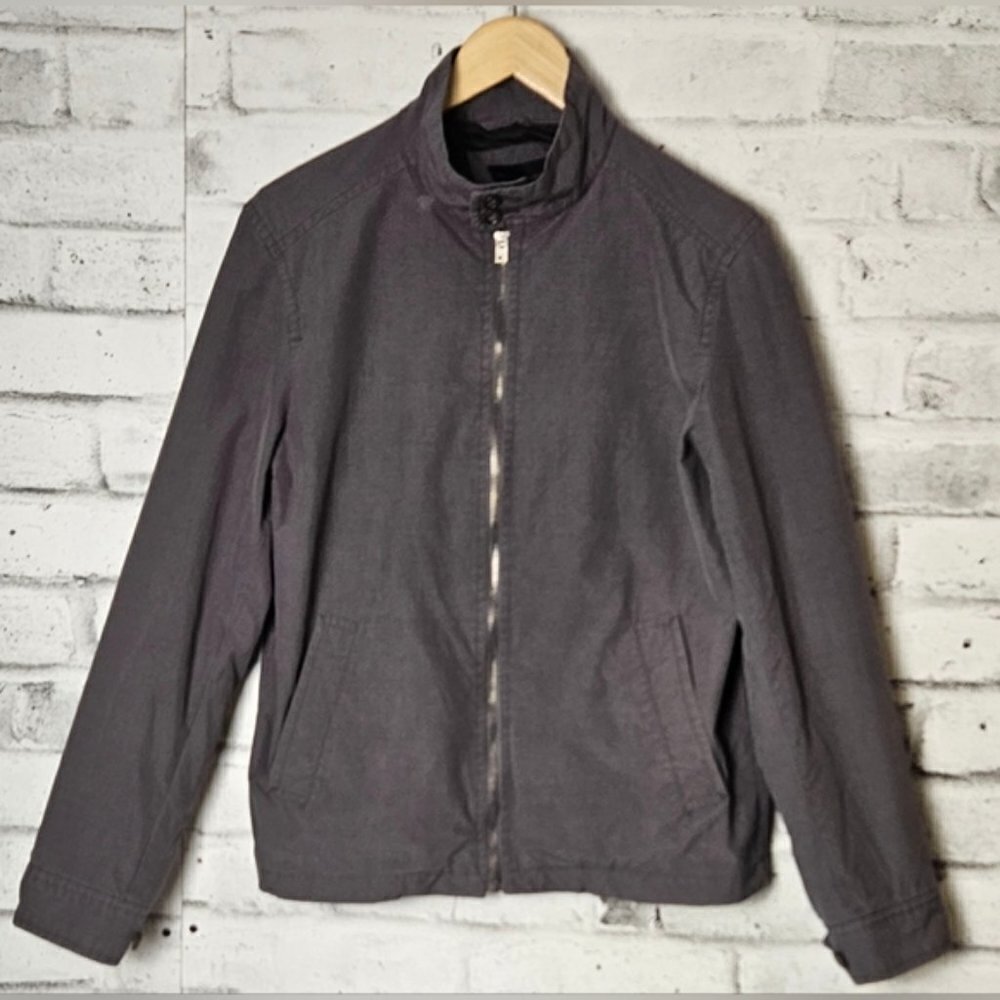 Banana Republic Jacket Mens Small Gray Lightweight Zip Casual